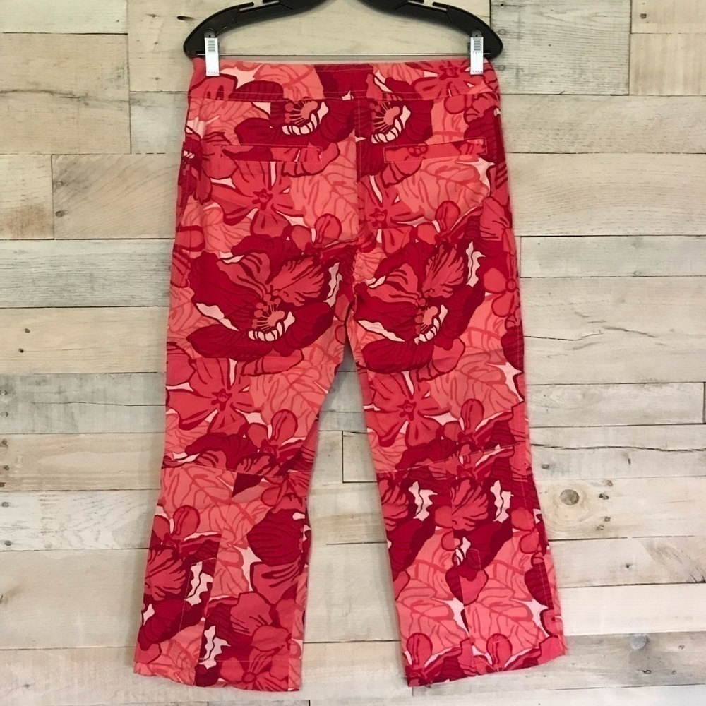 Tommy Hilfiger Pink Floral Crop Capri Pants 8 - Picture 3 of 6
